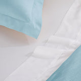 Superior Combed Cotton, 300 Thread Count 3 Piece Duvet Cover Set with 2 Pillow Shams, Single Ply Cotton, Soft and Luxurious Bedding Sets - Full/Queen Duvet Cover, Light Blue Superior