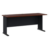 Bush Business Furniture Series A 72W Desk in Hansen Cherry and Galaxy Bush Business Furniture