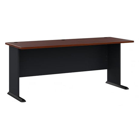 Bush Business Furniture Series A 72W Desk in Hansen Cherry and Galaxy Bush Business Furniture