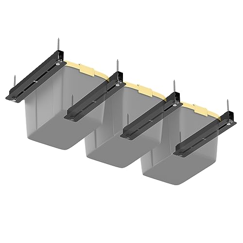 WALMANN Overhead Tote Storage Rail System, Garage Ceiling Bin Storage Rack Heavy Duty Adjustable Tote Slide Garage Storage System(for 3 Bins, Bins are not included) WALMANN