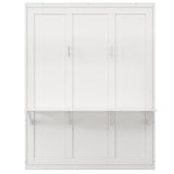 GYYBED Queen Size Murphy Bed,68-inch Cabinet Bed Folding Wall Bed with Desk Combo for Guest Room, Study, Office (White, Queen #1) GYYBED