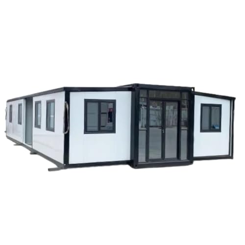 40ft 3 Bed room Outdoor Storage Shed Tiny House Mobile Expandable Plastic Prefab House, Modern Sturdy Steel Storage House with Lockable Door and Window