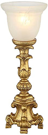 Regency Hill Traditional Glam Console Accent Table Lamp 18" High French Gold Uplight Alabaster Glass Shade Decor for Living Room Bedroom House Bedside Nightstand Office Reading Family Regency Hill