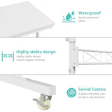 WINAZ Small Portable Treadmill Walking Pad Desk on Wheels, 32 Inch White Adjustable Height Mobile Rolling Standing Teacher Desks, Couch Sofa Side Laptop Stand Up Table for Bedroom, White WINAZ