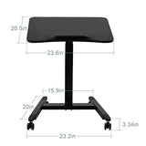 Fromann Mobile Standing Podium Desk Laptop Sit to Stand Height Adjustable Workstation with Wheels,Gas Spring Lift Mechanism Desk (Black) Fromann
