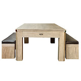 Hathaway Newport 7-ft Pool Table Combo Set with Benches - Rustic Grey with Blue Felt Hathaway