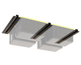 Storlutions Overhead Garage Storage Rack - For 16"-24" Stud Spacing Garage Racks -1.8mm Alloy Steel Garage Overhead Storage Racks - Garage Hanging Storage Rack Expandable to 5 Rows for Storage Bins Storlutions