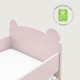 Storkcraft Teddy Bear Toddler Bed (Blush with Driftwood) - GREENGUARD Gold Certified, Includes Toddler Safety Guardrails, Fits Standard Crib & Toddler Mattress, Stylish 2-Tone Design Storkcraft