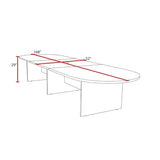 Regency Legacy 14 ft. Racetrack Laminate Conference Table with Charging Port- Neo Walnut Regency Seating