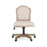 Scilley Upholstered Swivel Office Chair - Beige/Natural Christopher Knight Home