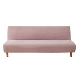 Armless Sofa Bed Slipcover Couch Cover Without Armrests Stretch Folding Futon Cover Elastic Removable (Color : Pink, Size : L(160-190cm)) Generic