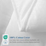 Dafinner 100% Cotton Cover Comforter Twin Size, Lightweight Down Alternative Duvet Insert with Lyocell & Climaloft™ Blend Fill, Breathable Microfiber Comforter for Hot Sleeper (68x90”, White) Dafinner
