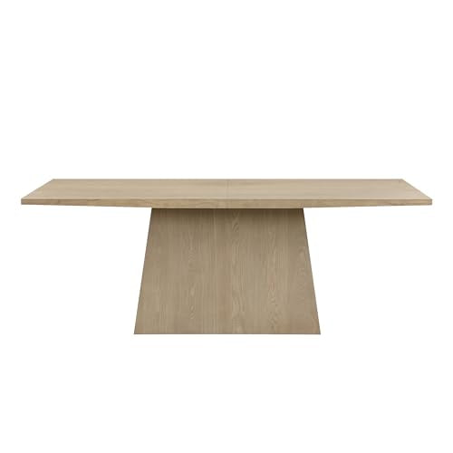 Christopher Knight Home Coadz 82 inch Wooden Dining Table, Modern Rectangular Kitchen Dinner Table for 6-8 People, Pedestal Wooden Dining Furniture for Kitchen Office Conference Room, Light Natural Christopher Knight Home
