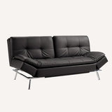 Modern Leather Convertible Folding Futon Couch Sofa Bed Adjustable Pillow Top Arm Memory Foam Couch Double Loveseat Sofa for Compact Living Space,Dorm,Game Studio,Apartment,Bedroom (Black PU) Klwenas Maec