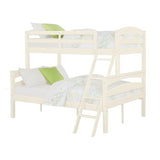 DHP Brady Wood Bunk Bed Frame, Twin Over Full, White DHP