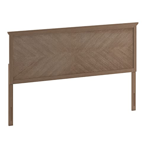 Frenti King Size Adjustable Herringbone Headboard in Light Brown by EMMA + OLIVER - WoodArtSupply