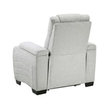 Lexicon Wall Hugger Manual Reclining Chair, Microfiber Manual Recliner with Cup Holders/Hidden Arm Storage/LED Base Lighting, Home Theater Seating for Living Room, Light Gray
