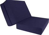 D&D Futon Furniture Navy Solid Twin Size Shikibuton Trifold Foam Beds 6 Thick x 39 W x 75 inches Long, 1.8 lbs high Density Resilient White Foam, Floor Foam Folding Mats. D&D Futon Furniture