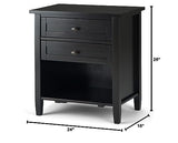 SIMPLIHOME Warm Shaker SOLID WOOD 24 Inch Wide Transitional Bedside Nightstand Table in Hickory Brown, For the Living Room and Bedroom SIMPLIHOME