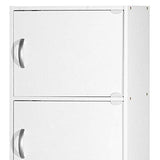 HODEDAH IMPORT Bookcase, White, 5 Door Hodedah