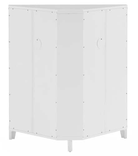 Crosley Furniture Roarke Stackable Corner Pantry Storage Cabinet with Shelves, Kitchen, Dining, Laundry, White Crosley Furniture