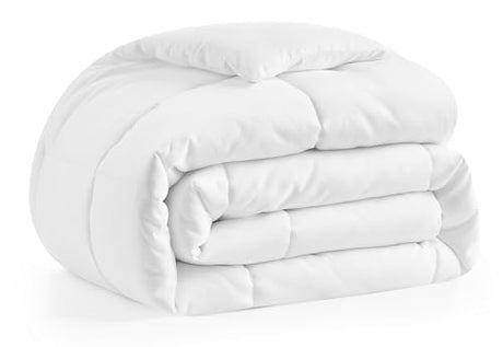 Casual Living Twin XL Duvet Insert Comforter Cooling Blanket Lightweight Hypoallergenic Reversible White Comforter Fluffy Bedding Down Alternative Washable for College Dorm Essentials, Twin XL, White CASUAL LIVING