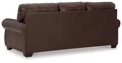 Signature Design by Ashley Colleton Classic Leather Match Sofa with Nailheads, Dark Brown