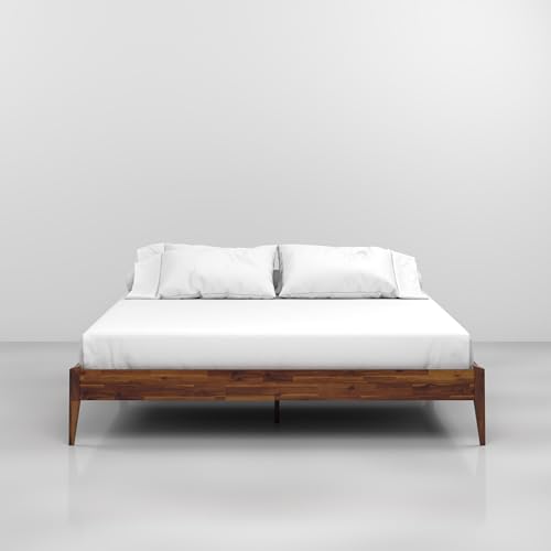 Bme Dinkee Solid Wood King Bed Frame - Modern Minimalist Design with Japanese Joinery - 15 Inch Platform Style Bme