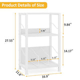 Hosfais 3 Tier Record Player Stand, Retro Vinyl Record Storage End Table Records Shelf for Living Room Bedroom (White) Hosfais