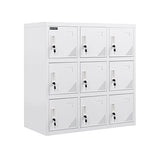 MAYROY Metal Locker Office Storage Locker Home Steel Locker School Storage Organizer, Storage Cabinet for Kids Students Employee (W9D) (Full White) MAYROY