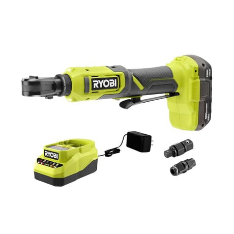 RYOBI 18V ONE+ Multi-Size Ratchet Kit Cordless 18 Volt W Battery & Charger, Green RYOBI