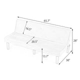 ODOLAR 66” Armless Sofa Bed,Convertible Sleeper Sofa,Small Couch Futon,with Adjustable Backrest for Small Apartments,Loveseat, Office,Rooms (Black) ODOLAR
