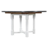 Merax 5-Piece Extendable Dining Table and 4 Upholstered Chairs, Round Oval Dining Table Set for 4, Wood MDF Kitchen Table Set with Removable Leaf for Dining Room, 42" to 58" (Grey+White) Merax