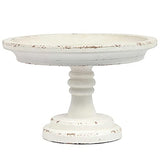Rustic White Wood Pedestal Tray Stand for Table Decoration,Round Distressed Finished Cake Stand Dessert Table Display,Farmhouse Cake Stand Candle Holder Perfect for Weddings,Birthdays SOFE