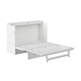 AFI, Northfield Queen Murphy Bed Chest with Mattress, Storage Drawer and Built-in USB Charger, White AFI