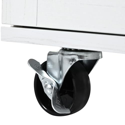 YOPTO Farmhouse Kitchen Island with Power Outlet,Kitchen Storage Island W/Internal Storage Rack,Drop Leaf,Spice Rack,Rolling Kitchen Cart on Wheels for Home,Kitchen and Dining Room,White,54.5" YOPTO