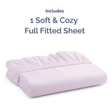 Full Fitted Bed Sheet - Bottom Single Fitted Sheet Only - Ultra-Soft Hotel Luxury Bedding w/ 8-16 Inch Deep Pockets - Breathable & Wrinkle Free - Easy-Care, Fade & Shrink Resistant - Light Lavender CGK Unlimited