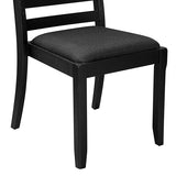 East West Furniture LGX19-BLK-24 -9 Piece Dining Set Includes a Rectangular Kitchen Table with Black Tabletop and 8 Stackable Polyester Fabric Chairs, Black East West Furniture