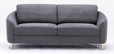 Acme Furniture Yuina Upholstered Fabric & Metal Sofa in Gray and Gold Acme
