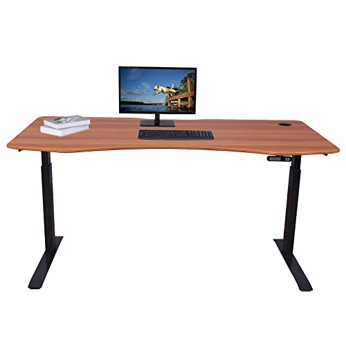 ApexDesk Elite Pro Series 60" Electric Height Adjustable Stand up Desk, Sit Stand Home Office Desk, Computer Desk - Curved Apple - WoodArtSupply