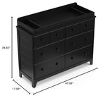 Storkcraft Moss 6 Drawer Double Dresser (Black) – GREENGUARD Gold Certified, Wood Dresser for Nursery, 6 Drawer Dresser, Kids Dresser, Nursery Dresser Drawer Organizer, Chest of Drawers Storkcraft