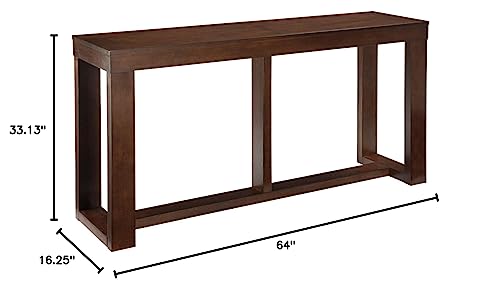 Signature Design by Ashley Watson Mid-Century Rectangular Sofa Table, Dark Brown - WoodArtSupply