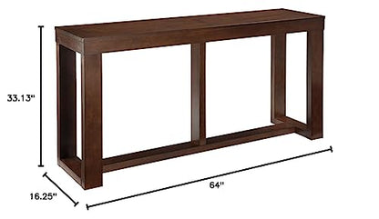 Signature Design by Ashley Watson Mid-Century Rectangular Sofa Table, Dark Brown - WoodArtSupply