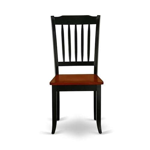 East West Furniture PLDA7-BCH-W 7 Piece Dining Set Consist of an Oval Dining Room Table with Butterfly Leaf and 6 Wood Seat Chairs, 42x78 Inch, Black & Cherry East West Furniture