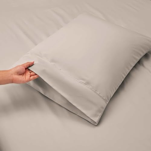 Hearth & Harbor Bed Sheets, Luxury Soft 6 Piece Bed Sheet Set Extra Deep Pocket Fitted Sheets Fits Mattress up to 21", Double Brushed Bedding Sheets & Pillowcases, Queen, Natrual Linen Hearth & Harbor