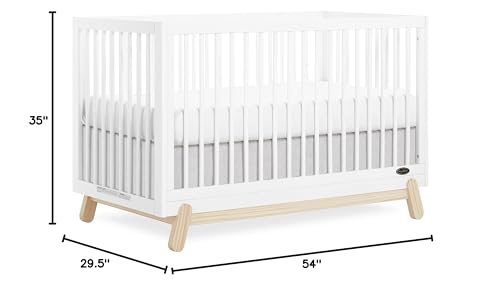 Dream On Me Hygge 5-in-1 Convertible Crib in Weathered Vintage Oak, JPMA & Greenguard Gold Certified, Made of Sustainable Pinewood, Easy to Clean, Safe Wooden Nursery Furniture