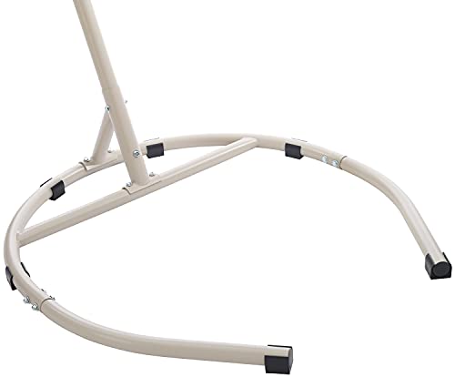 Crosley Furniture Cleo Wicker Indoor Outdoor Hanging Egg Chair with Stand for Patio, Porch, Deck, Light Brown with Sand Cushions Crosley Furniture