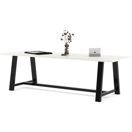 Pemberly Row 3' x 9' Wood Top Standard Height Conference Table in Designer White Pemberly Row