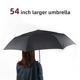 Travel Umbrella 54Inch, Windproof Umbrella,Rain Umbrellas，Large Umbrella,Strong and Portable，Golf 210T Vented for Men and Women，Wooden Handle by Pattecor(Black) Nothers