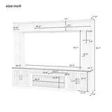 95.5" W Wall Unit Entertainment Center with Bookshelves for TVs up to 80", Modern TV Stand Media Console with electric fireplace Cabinets, and Adjustable Shelves for Living Room (Black+Brown#53) Brabrety
